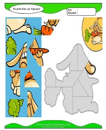 Puzzle Kes Yapıştır Çalışma Sayfaları
